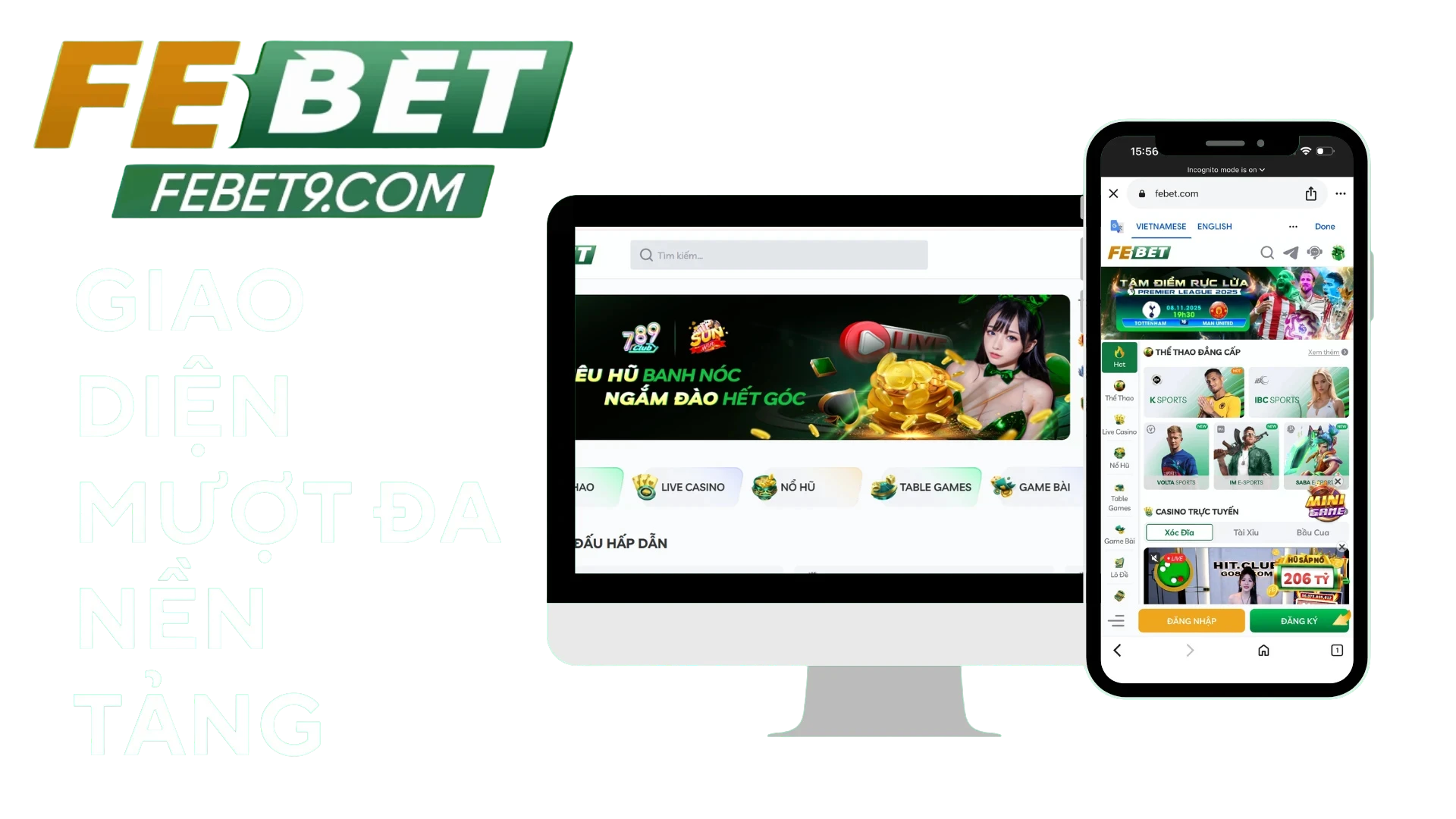 giao diện đa nền tảng febet